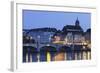 Mittlere Rheinbrucke Bridge and Martinskirche Church-Markus Lange-Framed Photographic Print