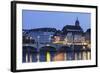 Mittlere Rheinbrucke Bridge and Martinskirche Church-Markus Lange-Framed Photographic Print