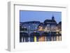 Mittlere Rheinbrucke Bridge and Martinskirche Church-Markus Lange-Framed Photographic Print