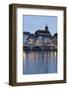 Mittlere Rheinbrucke Bridge and Martinskirche Church-Markus Lange-Framed Photographic Print