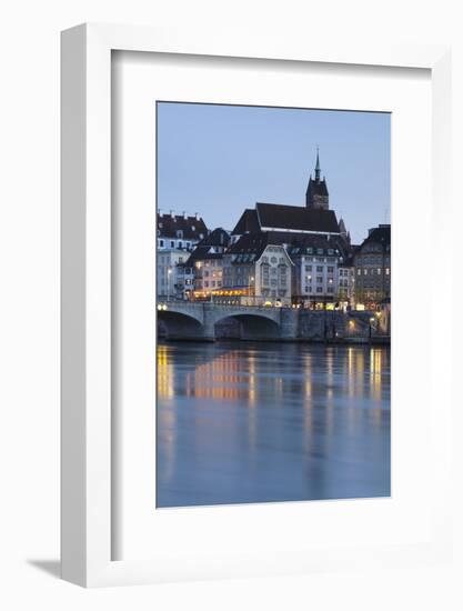 Mittlere Rheinbrucke Bridge and Martinskirche Church-Markus Lange-Framed Photographic Print