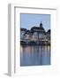 Mittlere Rheinbrucke Bridge and Martinskirche Church-Markus Lange-Framed Photographic Print