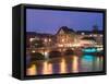 Mittlere Rhinebrucke and Rhine River, Basel, Switzerland-Walter Bibikow-Framed Stretched Canvas