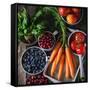 Mix of Fruits, Vegetables and Berries-Natasha Breen-Framed Stretched Canvas
