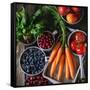 Mix of Fruits, Vegetables and Berries-Natasha Breen-Framed Stretched Canvas