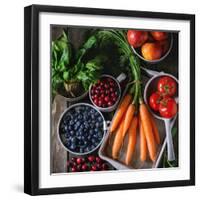 Mix of Fruits, Vegetables and Berries-Natasha Breen-Framed Photographic Print