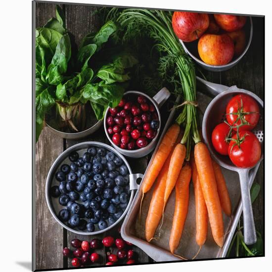 Mix of Fruits, Vegetables and Berries-Natasha Breen-Mounted Photographic Print