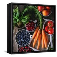 Mix of Fruits, Vegetables and Berries-Natasha Breen-Framed Stretched Canvas