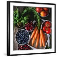 Mix of Fruits, Vegetables and Berries-Natasha Breen-Framed Giclee Print