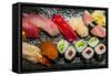 Mix Sushi Plate, Kyoto, Japan-Stefano Politi Markovina-Framed Stretched Canvas