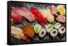 Mix Sushi Plate, Kyoto, Japan-Stefano Politi Markovina-Framed Stretched Canvas