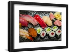 Mix Sushi Plate, Kyoto, Japan-Stefano Politi Markovina-Framed Premium Photographic Print