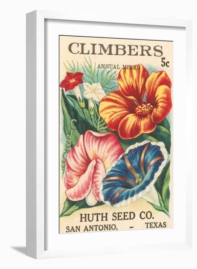 Mixed Climbers Seed Packet-null-Framed Art Print