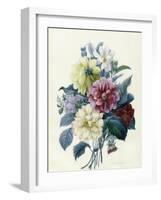 Mixed Dahlias, 1840-Elisa-Emilie Lemire-Framed Giclee Print