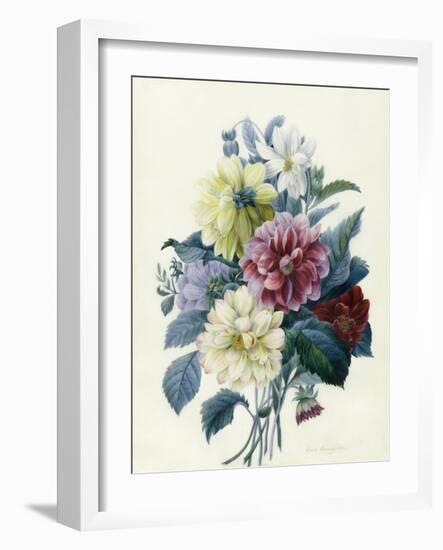 Mixed Dahlias, 1840-Elisa-Emilie Lemire-Framed Giclee Print