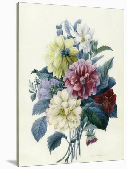 Mixed Dahlias, 1840-Elisa-Emilie Lemire-Stretched Canvas