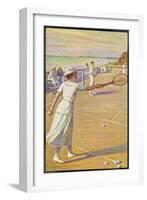 Mixed Doubles by the Sea-L. Tanquerey-Framed Art Print