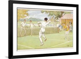 Mixed Doubles in the Grounds of a Stately Home-C.m. Brock-Framed Photographic Print