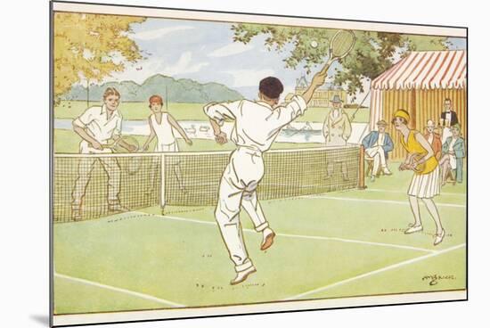 Mixed Doubles in the Grounds of a Stately Home-C.m. Brock-Mounted Photographic Print