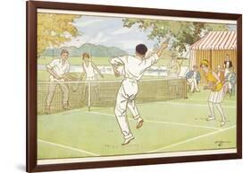 Mixed Doubles in the Grounds of a Stately Home-C.m. Brock-Framed Photographic Print