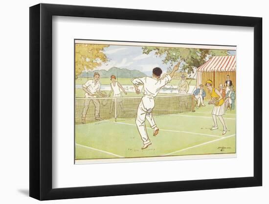 Mixed Doubles in the Grounds of a Stately Home-C.m. Brock-Framed Photographic Print