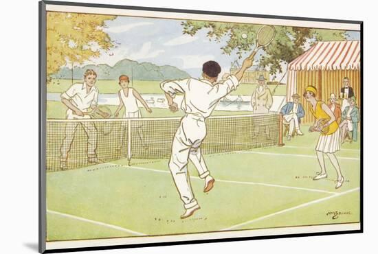 Mixed Doubles in the Grounds of a Stately Home-C.m. Brock-Mounted Photographic Print