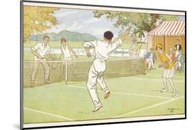 Mixed Doubles in the Grounds of a Stately Home-C.m. Brock-Mounted Photographic Print