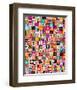 Mixed Emoticon Symbol Collage-null-Framed Art Print