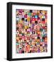 Mixed Emoticon Symbol Collage-null-Framed Art Print