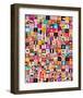 Mixed Emoticon Symbol Collage-null-Framed Art Print