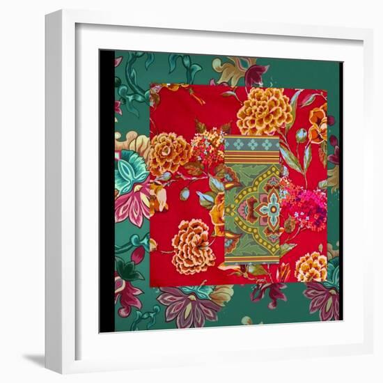 MIXED FLORAL COLLAGE-Linda Arthurs-Framed Giclee Print