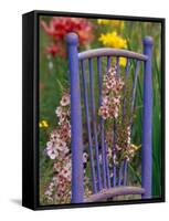 Mixed Flowers and Old Chair, Seattle, Washington, USA-Terry Eggers-Framed Stretched Canvas