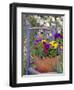 Mixed Flowers and Old Chair, Seattle, Washington, USA-Terry Eggers-Framed Photographic Print