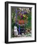 Mixed Flowers and Old Chair, Seattle, Washington, USA-Terry Eggers-Framed Photographic Print