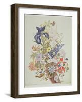 Mixed Flowers in a Cornucopia, C.1768-Thomas Robins-Framed Giclee Print