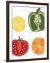 Mixed Fruit and Vegetable Slices Seeds-Margarets-Framed Art Print