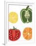 Mixed Fruit and Vegetable Slices Seeds-Margarets-Framed Art Print