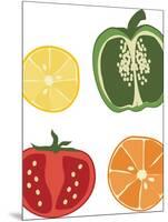 Mixed Fruit and Vegetable Slices Seeds-Margarets-Mounted Art Print