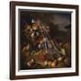 Mixed Fruit with a Monkey, a Parrot, a Jay and Two Finches in Landscapes-Tobias Stranover-Framed Giclee Print