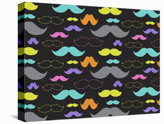 Mixed Mustaches-Joanne Paynter Design-Stretched Canvas