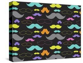 Mixed Mustaches-Joanne Paynter Design-Stretched Canvas