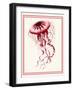 Mixed Nautical Coral on Cream e-Fab Funky-Framed Art Print