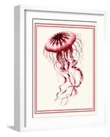 Mixed Nautical Coral on Cream e-Fab Funky-Framed Art Print