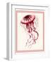 Mixed Nautical Coral on Cream e-Fab Funky-Framed Art Print