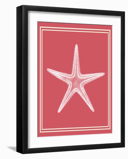 Mixed Nautical White on Coral f-Fab Funky-Framed Art Print