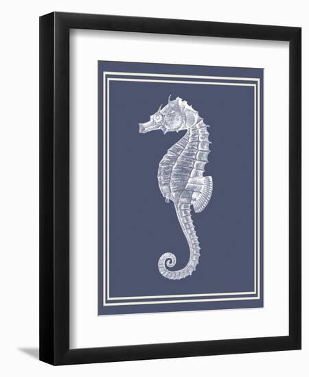 Mixed Nautical White on Indigo Blue d-Fab Funky-Framed Art Print