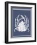 Mixed Nautical White on Indigo Blue f-Fab Funky-Framed Art Print