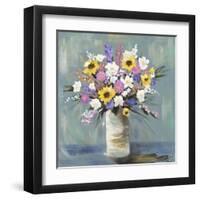 Mixed Pastel Bouquet I-Jade Reynolds-Framed Art Print