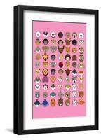 Mixed Pink - Animaru Cartoon Animal Print-Animaru-Framed Giclee Print