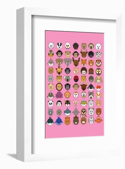 Mixed Pink - Animaru Cartoon Animal Print-Animaru-Framed Giclee Print